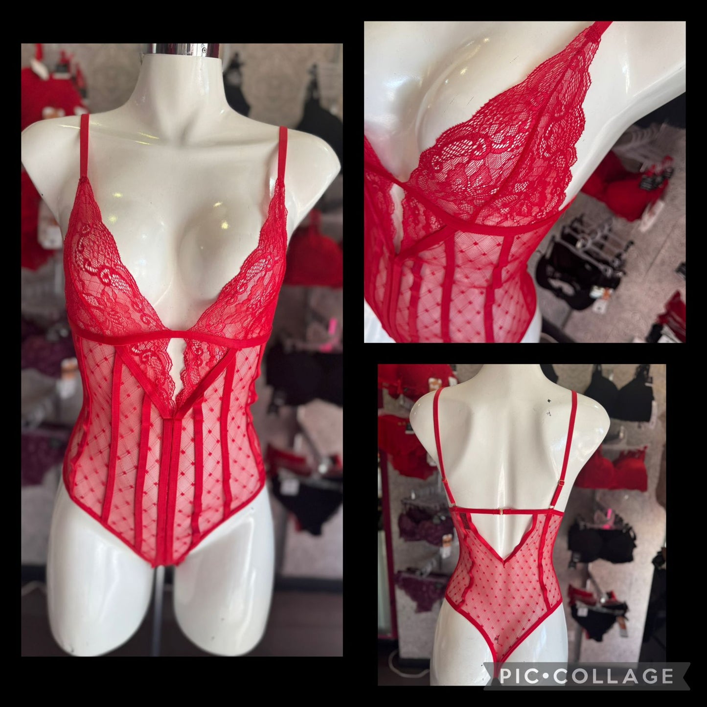 Body rojo escote en V