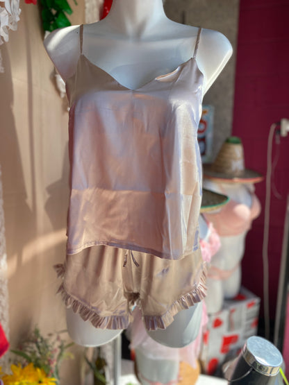 Pijama Satin short y top de tirantes ajustables