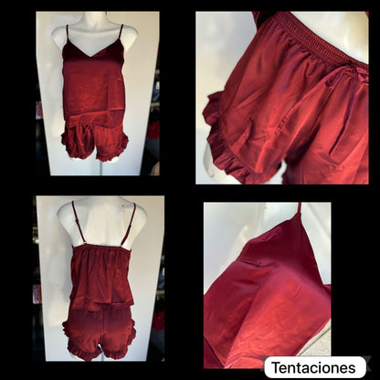 Pijama Satin short y top de tirantes ajustables