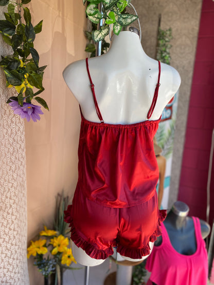 Pijama Satin short y top de tirantes ajustables