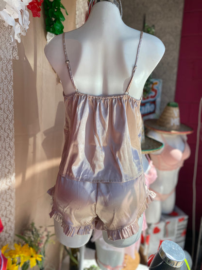Pijama Satin short y top de tirantes ajustables