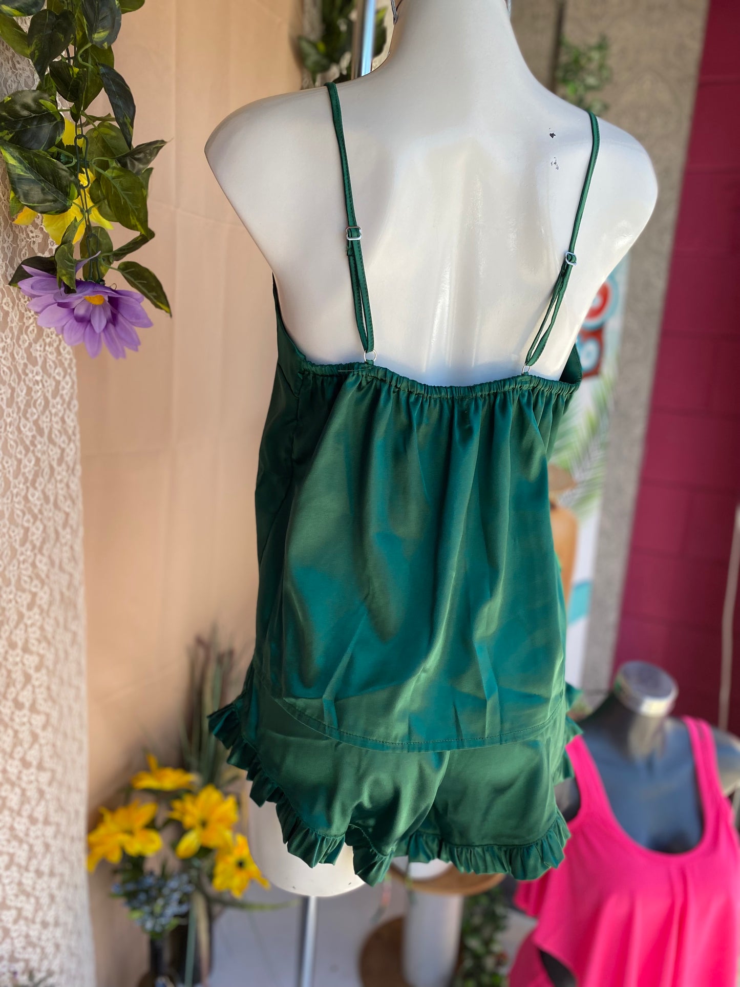 Pijama Satin short y top de tirantes ajustables