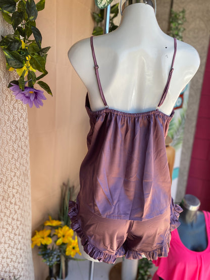 Pijama Satin short y top de tirantes ajustables