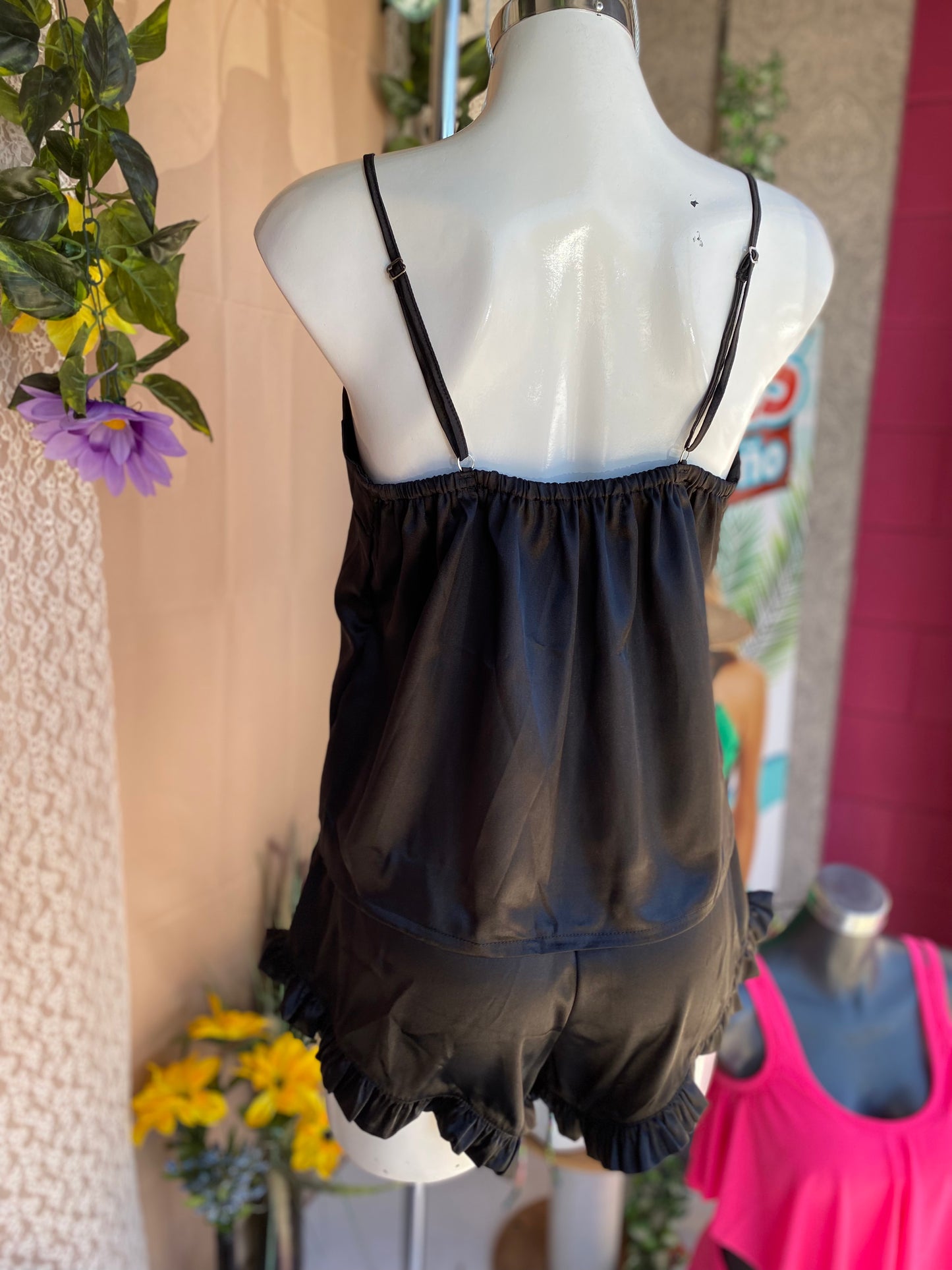 Pijama Satin short y top de tirantes ajustables