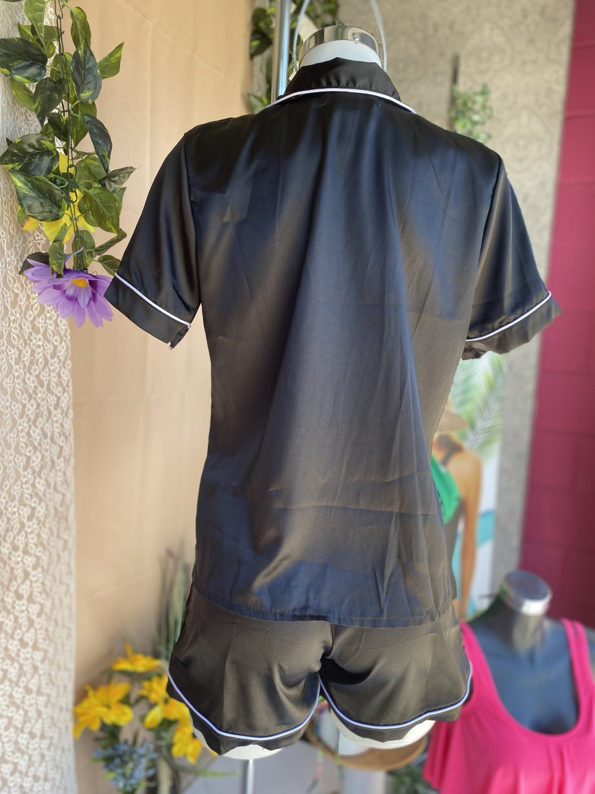 Pijama tipo Satin manga corta