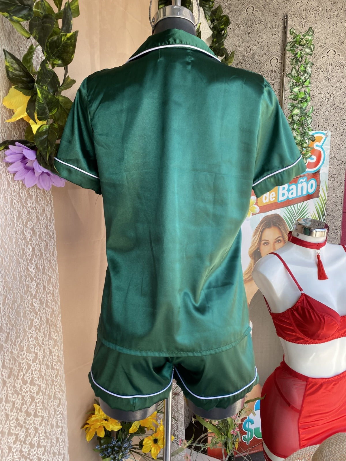 Pijama tipo Satin manga corta