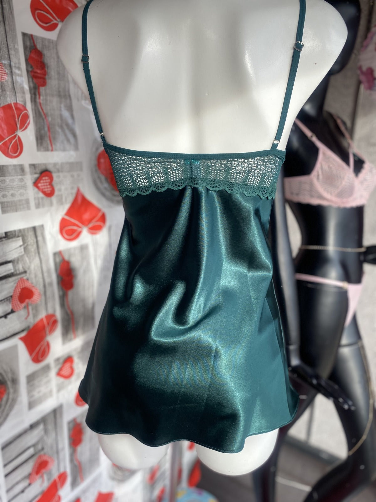 Top encaje y satin con cachetero