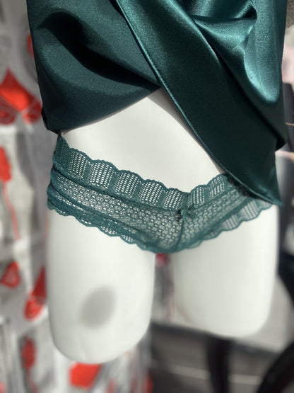 Top encaje y satin con cachetero