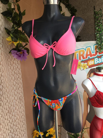 Traje de baño bikini estampado flores