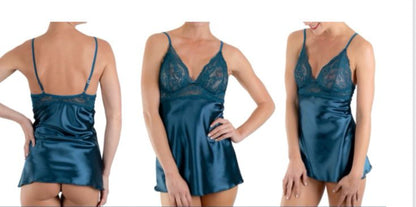 Top encaje y satin con cachetero