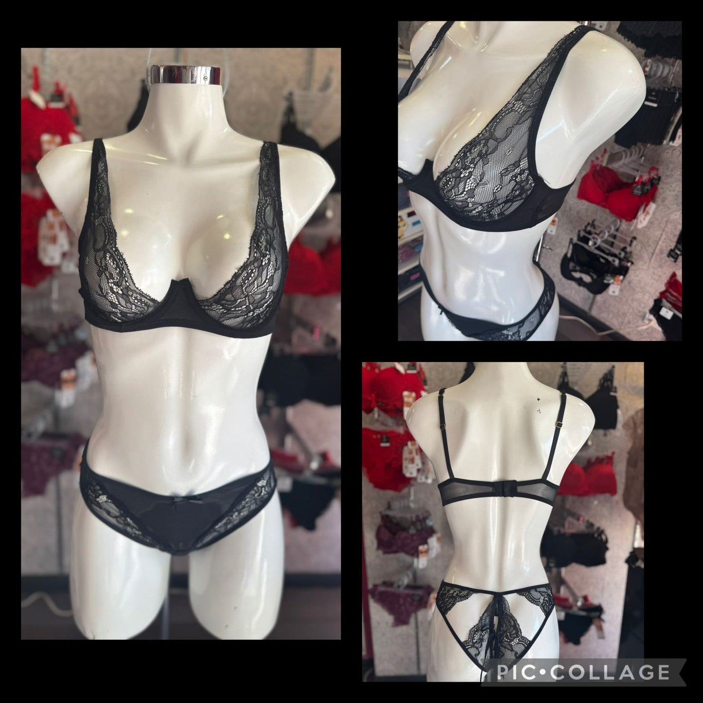 Conjunto de encaje negro