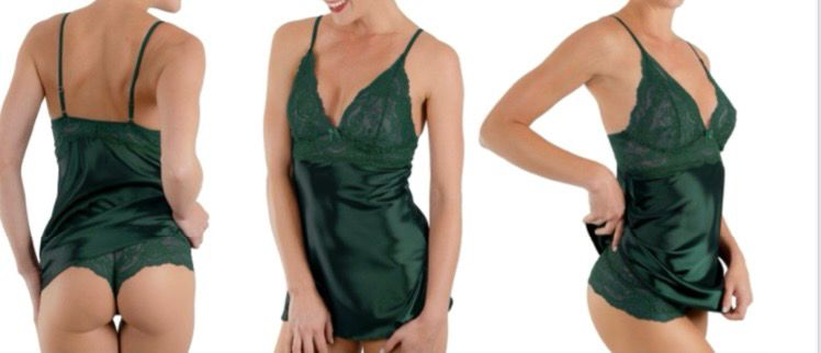 Top encaje y satin con cachetero