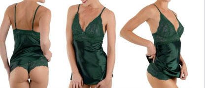 Top encaje y satin con cachetero