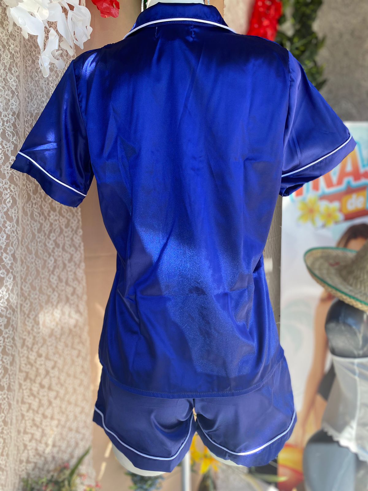 Pijama tipo Satin manga corta