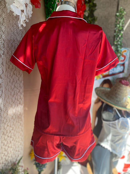 Pijama tipo Satin manga corta